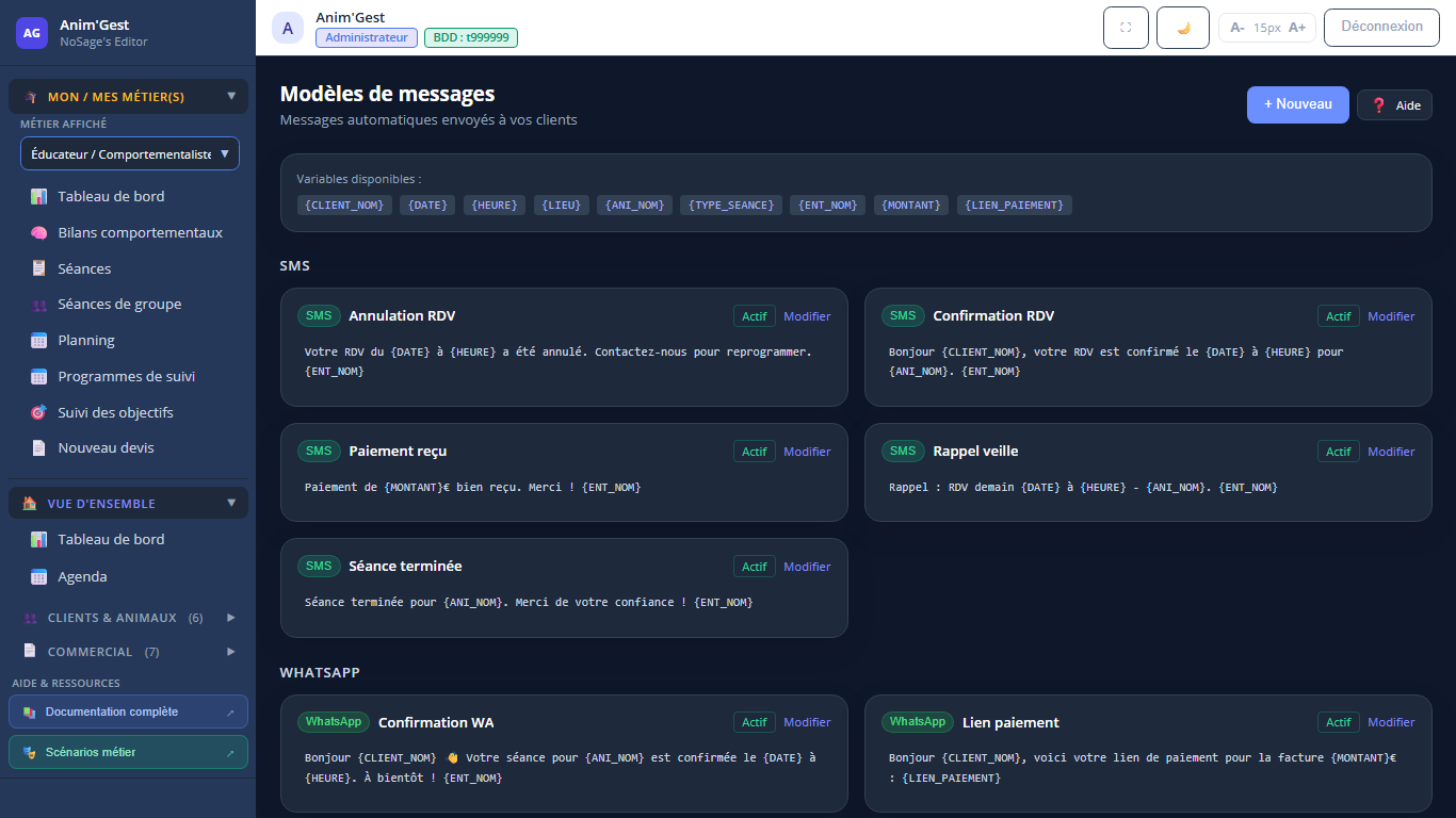 Capture 1 - Modèles de messages