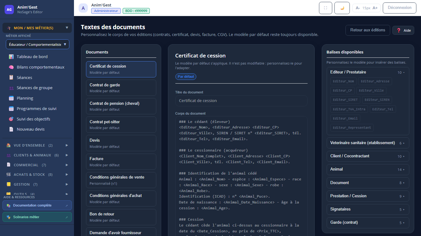 Capture 1 - Textes des documents